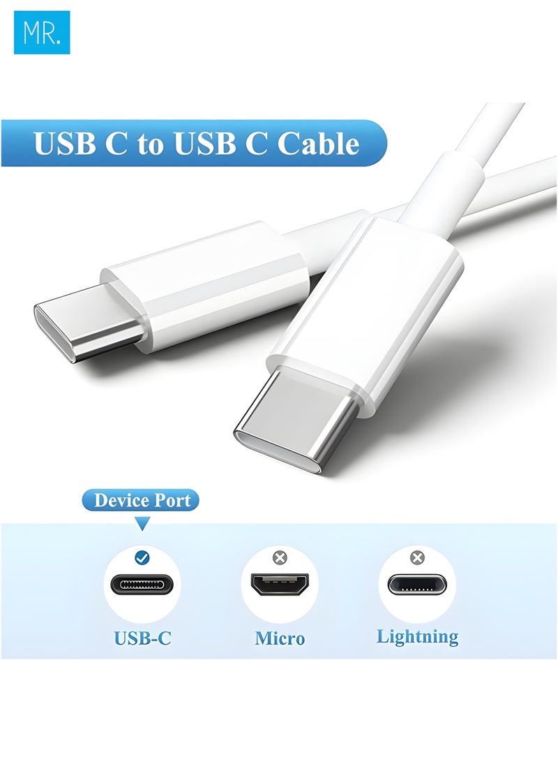 MR. USB-C to USB-C Charging Cable 60W – 1 Meter Fast Charger Cord for iPhone 15, MacBook Pro, iPad Pro, Samsung, Pixel, Switch & More USB-C Devices - Image 2