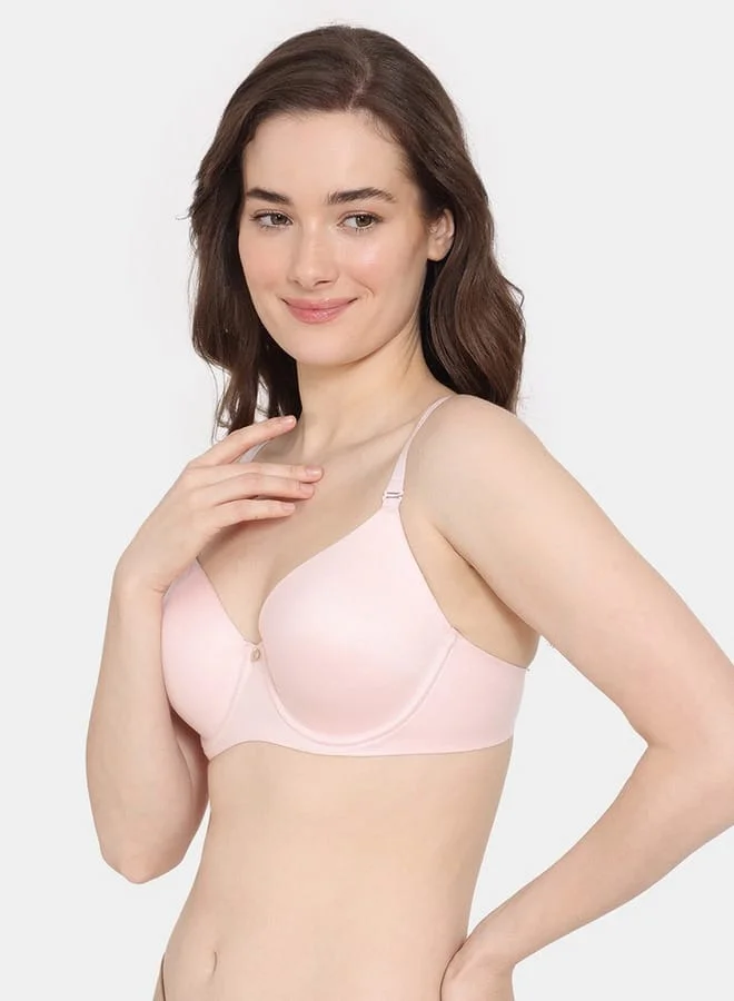 zivame Zivame Solid Padded Wired T-shirt Bra with Hook and Eye Closure