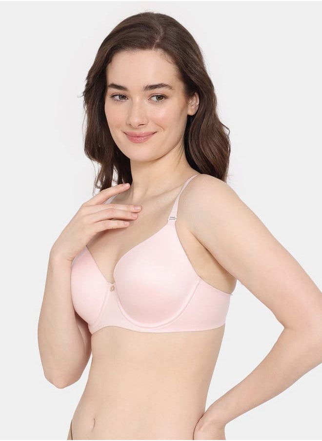 zivame Zivame Solid Padded Wired T-shirt Bra with Hook and Eye Closure  - Image 3