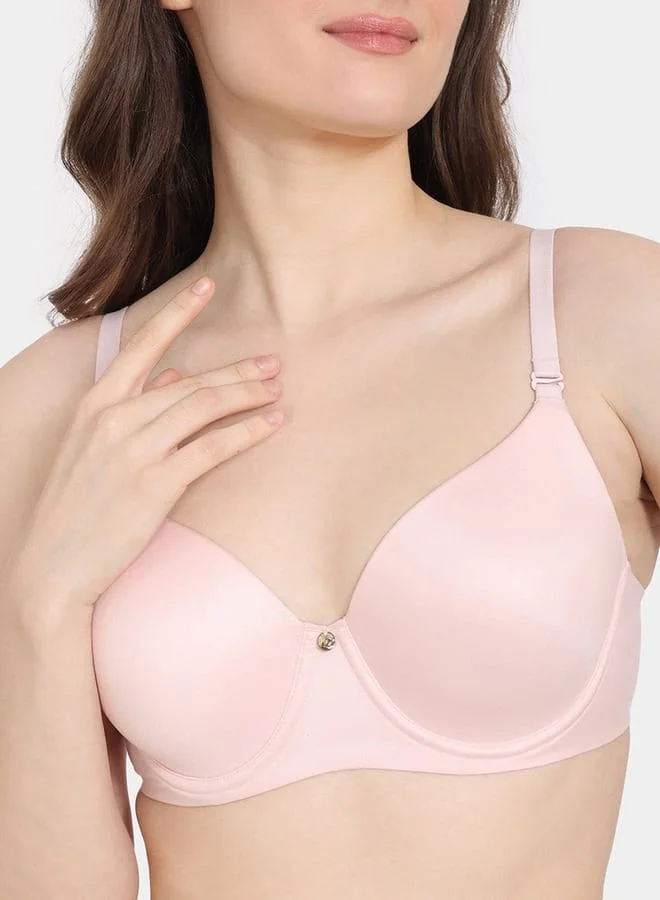 zivame Zivame Solid Padded Wired T-shirt Bra with Hook and Eye Closure