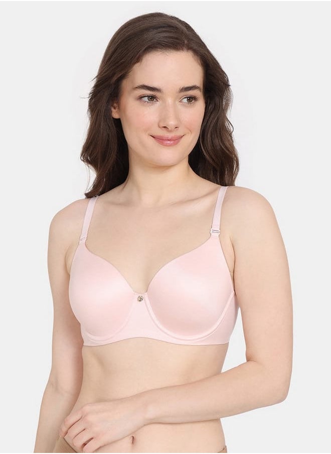 zivame Zivame Solid Padded Wired T-shirt Bra with Hook and Eye Closure  - Image 1