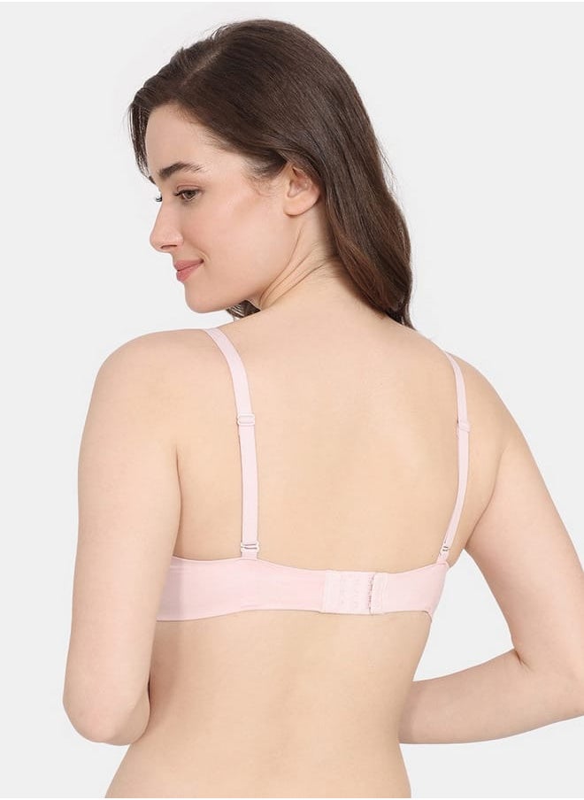 zivame Zivame Solid Padded Wired T-shirt Bra with Hook and Eye Closure  - Image 2