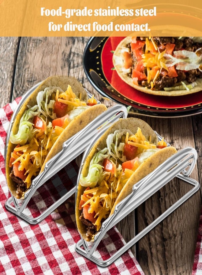 BSTKEY Taco Holders Set of 5, Stainless Steel Taco Stand, Soft or Hard Shell Taco Rack for Taco Bar, Burritos and Tortillas Holder for Kitchen Restaurant - Image 3