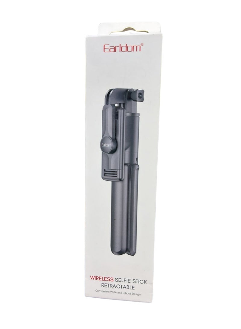 أيرلدوم عصا سيلفي لاسلكية قابلة للسحب - تصميم مريح للمشي والتصوير - لون أسود