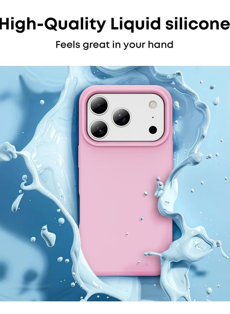 iPhone 17 Pro Cover Liquid Soft Silicone iPhone 17 Pro Case Anti Scratch with Inside Microfiber Lining Shockproof Protective Phone Case for iPhone 17 Pro - Image 3