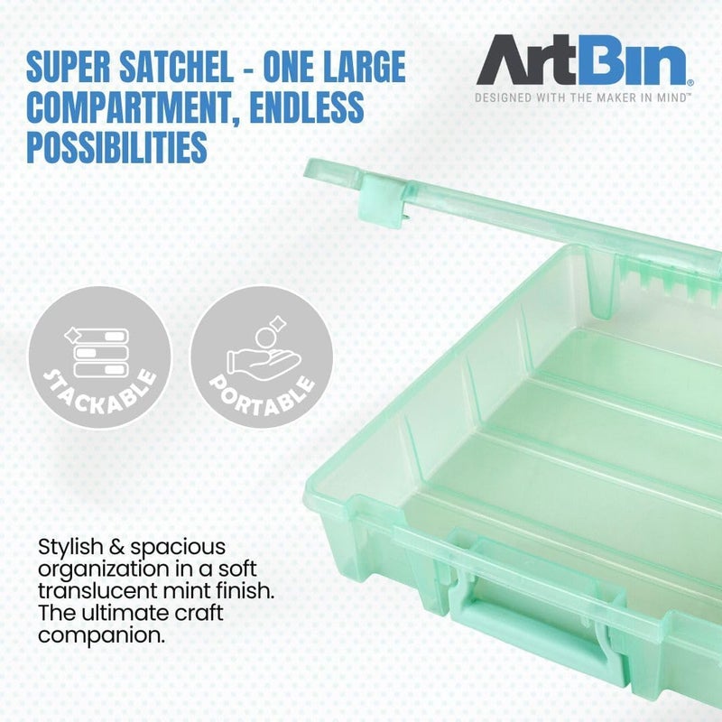 ArtBin 6955RJ Super Satchel 1-Compartment Box - Translucent Mint Art & Craft Organizer - Image 3