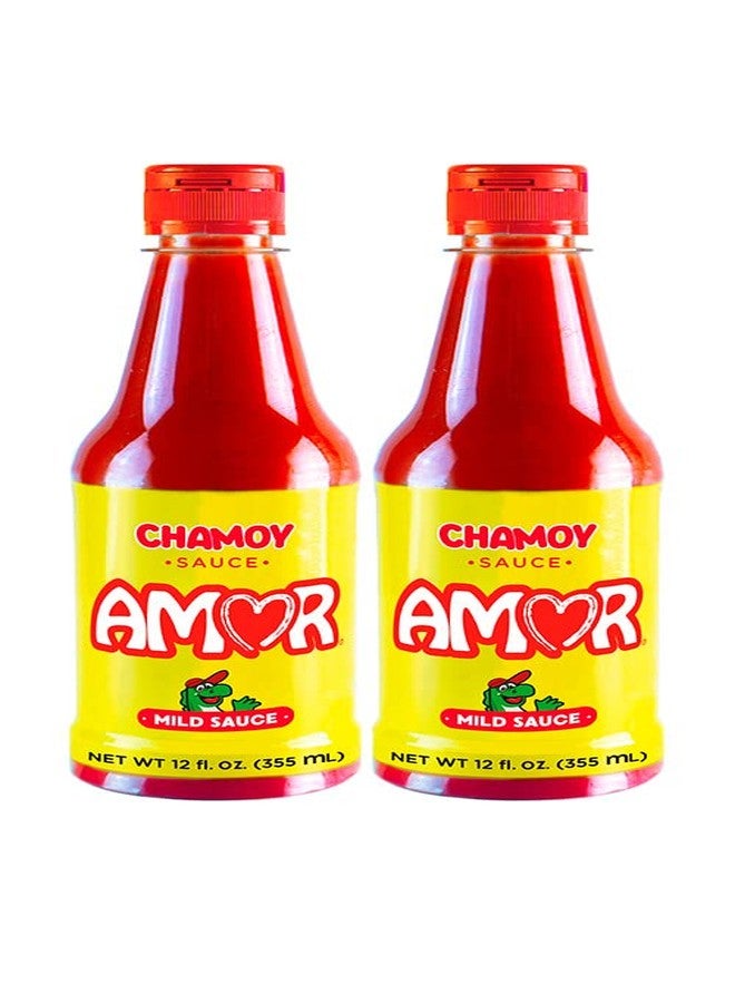 Amor Chamoy Sauce | Bittersweet flavor | 2,500 Scoville level | Enjoy it with fruits, veggies, snacks, and drinks | Kosher | 12 Fl Oz Bottles (Pack of 2) - Image 1