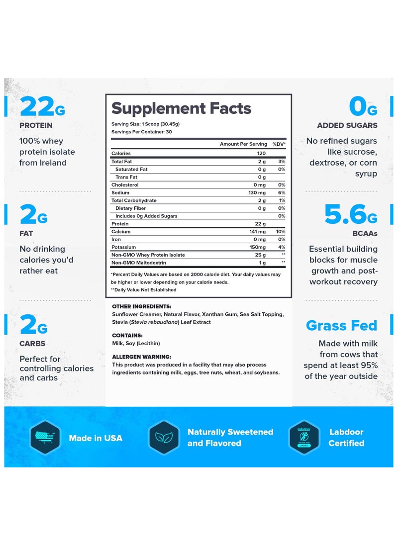Legion Athletics - Whey+ Protein Powder Grass Fed Whey Protein Isolate Naturally Sweetened And Flavored No Added Sugars 22 grams Per Serving 913.5 g (2.01 Lbs), 30 Servings - Birthday Cake - Image 1
