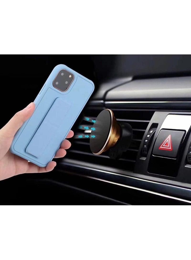 غطاء حماية متوافق مع آيفون 14 برو مع قاعدة مغناطيسية للسيارة وحامل، حزام يد عمودي وأفقي من السيليكون الفاخر، وقبضة مع قاعدة متعددة - Image 5