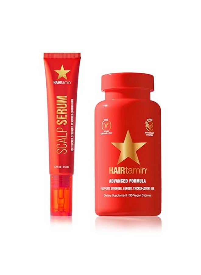 HAIRtamin سيروم متقدم للشعر وفروة الرأس | كبسولات بيوتين نباتية طبيعية بالكامل وعينة سيروم لنمو الشعر والبشرة والأظافر - Image 1