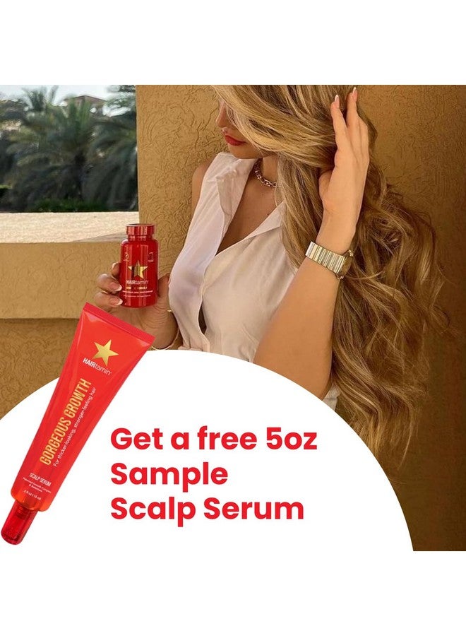 HAIRtamin سيروم متقدم للشعر وفروة الرأس | كبسولات بيوتين نباتية طبيعية بالكامل وعينة سيروم لنمو الشعر والبشرة والأظافر - Image 2