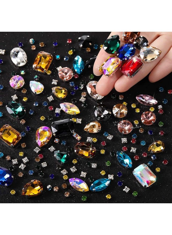 DIY Crafts DIY Crafts 20 Pcs, Golden Champagne, Sew on Rhinestones Claw Flatback Crystal Rhinestones Metal Prong Setting Rhinestones Acrylic Glass Sewing Gems for Clothes DIY Craft (20 Pcs, Golden Champagne)  - Image 1