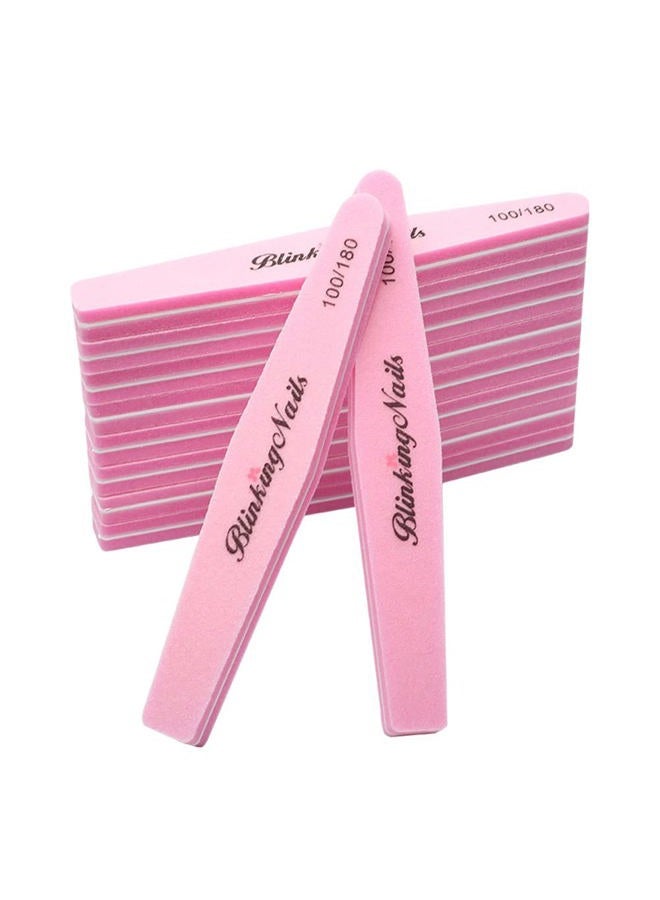 Blinkingnails Sponge Nail File And Buffers For Art Care Double Sides Design 100/180 Grit Buffer Professional Manicure Tools Color Pink Pack Of 10Pcs - Image 1