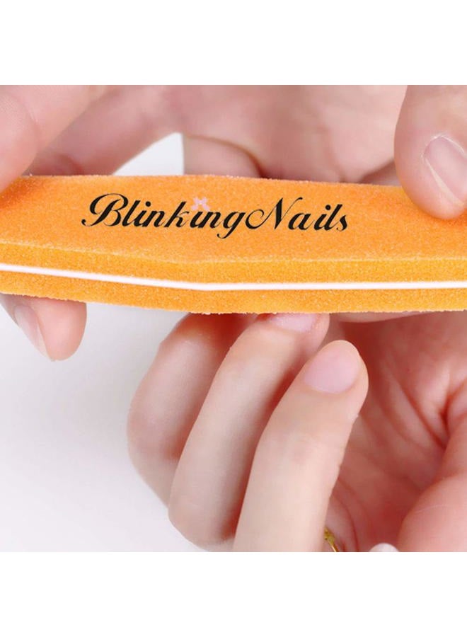 Blinkingnails Sponge Nail File And Buffers For Art Care Double Sides Design 100/180 Grit Buffer Professional Manicure Tools Color Pink Pack Of 10Pcs - Image 5