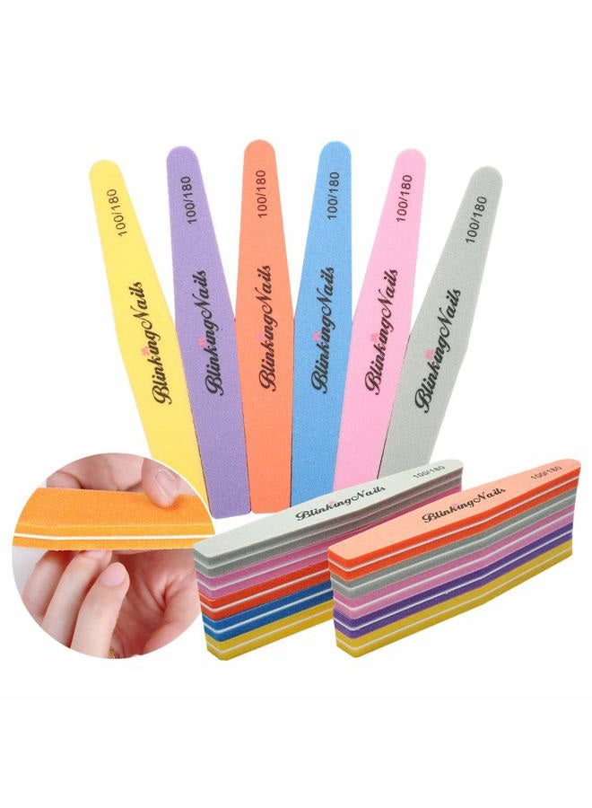 Blinkingnails Sponge Nail File And Buffers For Art Care Double Sides Design 100/180 Grit Buffer Professional Manicure Tools Color Pink Pack Of 10Pcs - Image 4