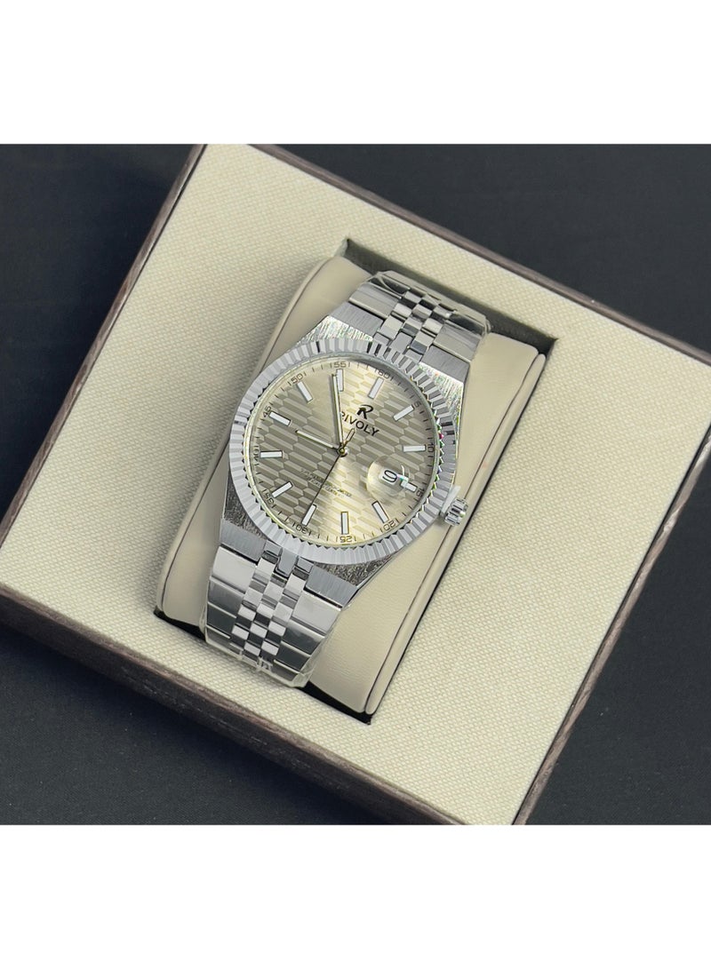 REVUELE Men's Stainless Steel Analog Quartz Watch, Easy to Read Fashion Design Waterproof Classic Luxury. - Image 1