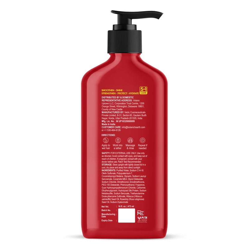 Botanic Hearth Hibiscus Shampoo Infused With Rosehip Oil, Hydrolyzed Silk Protein & Hyaluronic Acid Clarifying Shampoo To Smooth, Add Shine & Strengthen Hair| For All Hair Types, 16 Fl Oz - Image 2