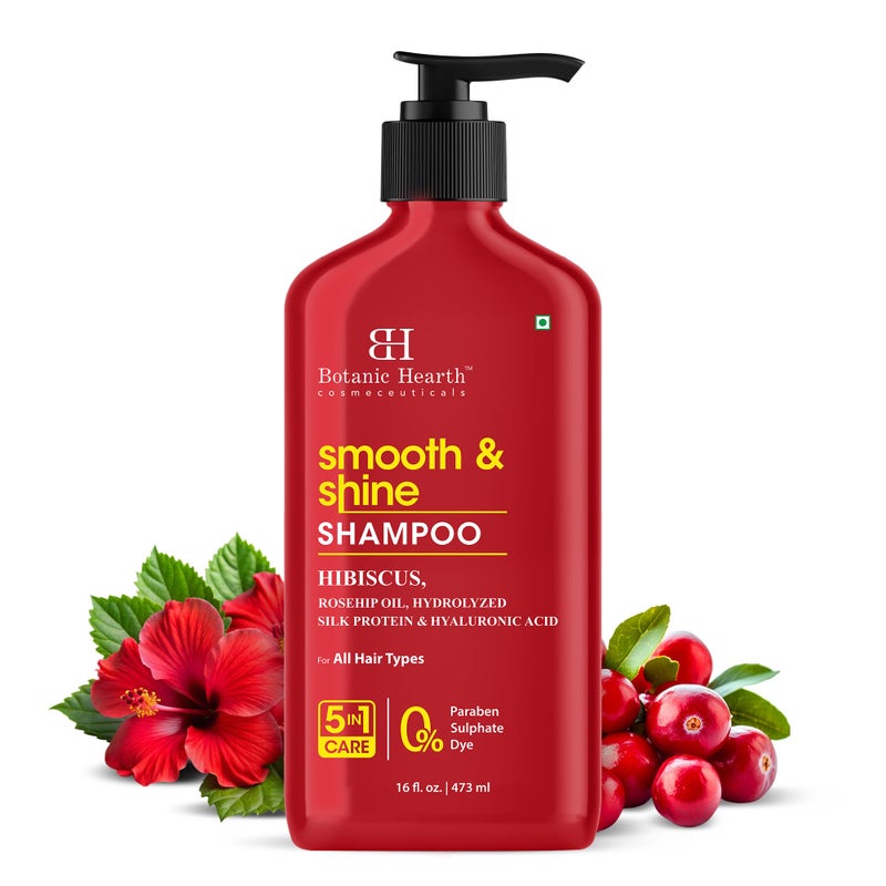 Botanic Hearth Hibiscus Shampoo Infused With Rosehip Oil, Hydrolyzed Silk Protein & Hyaluronic Acid Clarifying Shampoo To Smooth, Add Shine & Strengthen Hair| For All Hair Types, 16 Fl Oz - Image 1
