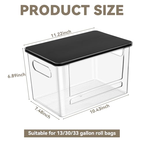 Hiitytin Trash Bag Dispenser, Trash Bag Holder Dispenser with Bamboo Top, Extra Large Garbage Bag Holder Dispenser Trash Bag Organizer Under Sink for Kitchen, Pantry, Laundry Room - Image 2