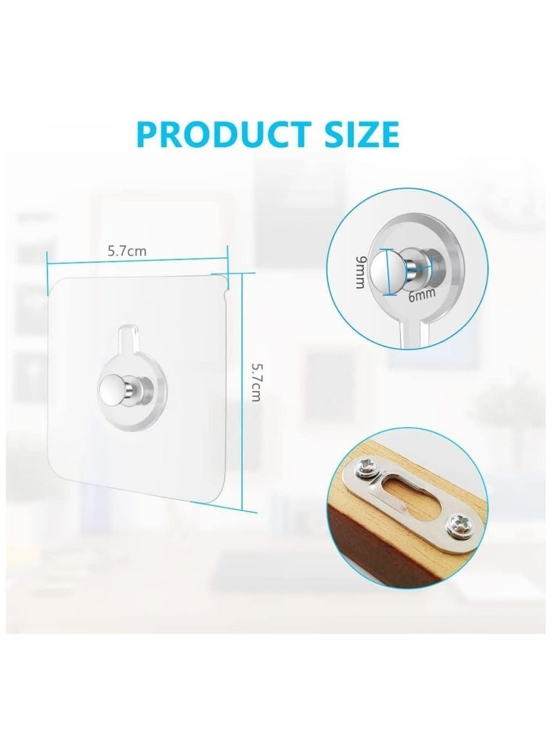 خطافات صور من ، 12 قطعة من الخطافات اللاصقة ذاتية اللصق لتعليق الصور، خطافات لاصقة بدون مسامير شديدة التحمل لغرفة المعيشة وغرفة النوم والحمام، شماعات الصور للزجاج والإطارات والمرايا - Image 2
