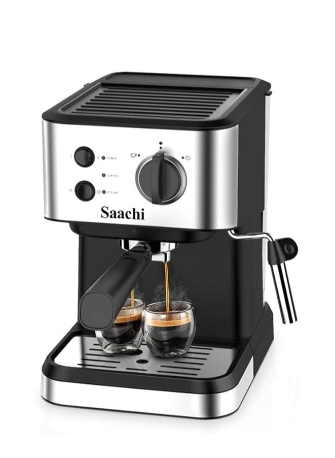 Saachi Coffee Maker With 20 Bar High Pressure Pump 1 kg 1050 W NL-COF-7068-BK Black 1 kg 1050 W NL-COF-7068 Black - Image 1