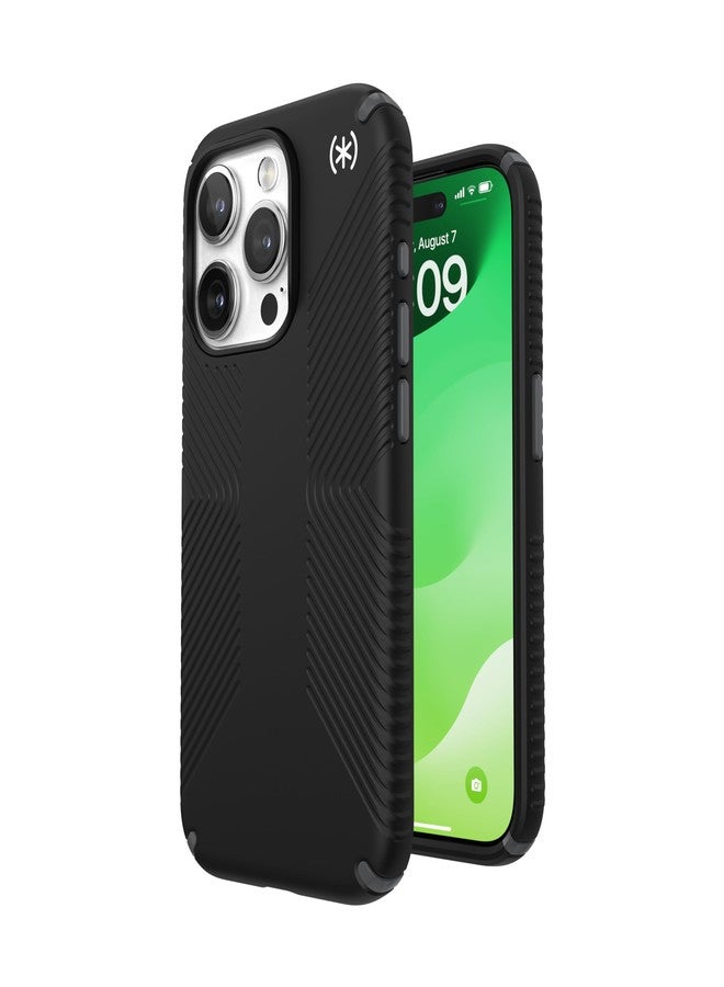 Speck iPhone 15 Pro Case - Drop Protection, Grip - Scratch Resistant, Soft Touch, 6.1 Inch Phone Case - Presidio2 Grip Black/Slate Grey/White - Image 1