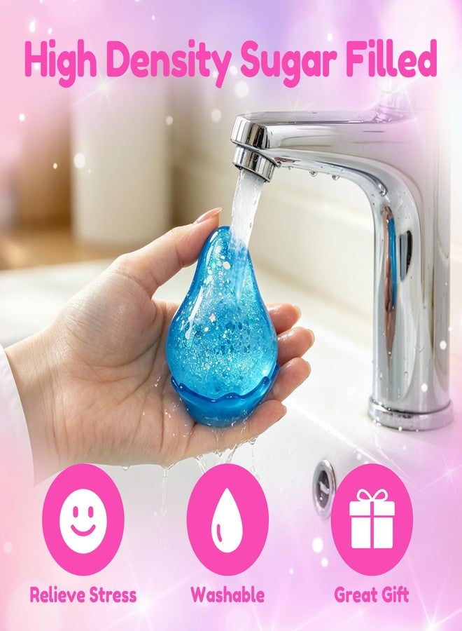 Chgfs Squishy Stress Balls, Cube Squishies Anxiety Stress Relief Ice Squishy Malt Sugar Balls, Soft Sensory Calming Toys for Kids Teens, Party Favors & Classroom Prizes for Kids - Blue - Image 4