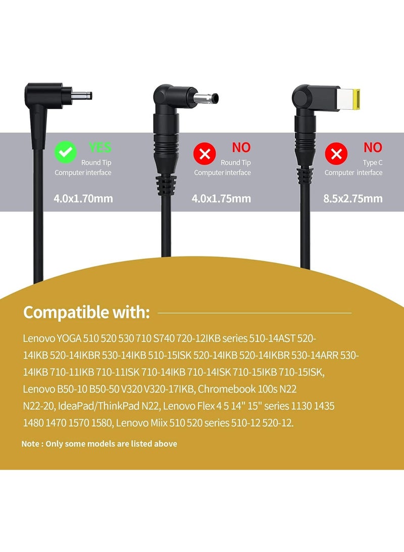 Zexen 20V 3.25A 65W 45W Laptop Charger Replacement for Lenovo IdeaPad 320 310 320S 330 330s 100 110 110S 120S 330S-15IKB Yoga 520 530, IdeaPad Flex 3 4 5 6 ADL45WCD Power Supply Adapter Cord 【4.0 * 1.7 mm】 - Image 3