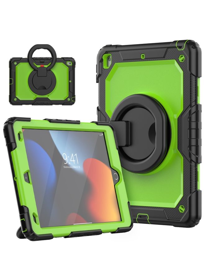 HuHa Case Cover For iPad 10.2 2021 / 2020 / 2019 Bracelet Holder Silicone + PC Tablet Case Yellow Green 