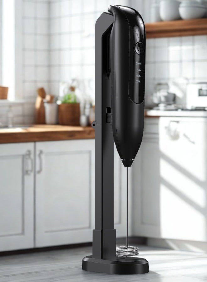 USB Charging Electric Handheld Milk Frother, Foamer Mixer With 2 Mixing Heads, 3 Modes Stainless Steel Coffee Latte Stirr Blender,Easy Cleaning,For Latte, Matcha Tea, Cappuccino, Hot Chocolate, Egg, Cake  - Image 1