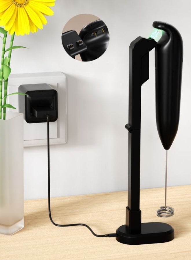USB Charging Electric Handheld Milk Frother, Foamer Mixer With 2 Mixing Heads, 3 Modes Stainless Steel Coffee Latte Stirr Blender,Easy Cleaning,For Latte, Matcha Tea, Cappuccino, Hot Chocolate, Egg, Cake  - Image 2