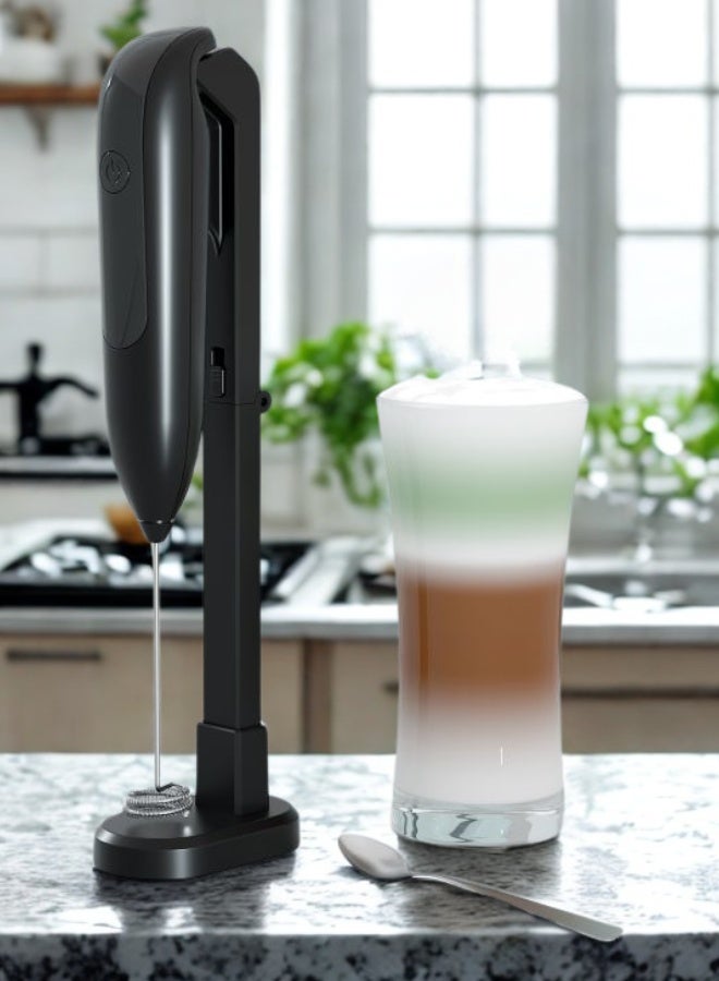 USB Charging Electric Handheld Milk Frother, Foamer Mixer With 2 Mixing Heads, 3 Modes Stainless Steel Coffee Latte Stirr Blender,Easy Cleaning,For Latte, Matcha Tea, Cappuccino, Hot Chocolate, Egg, Cake  - Image 3