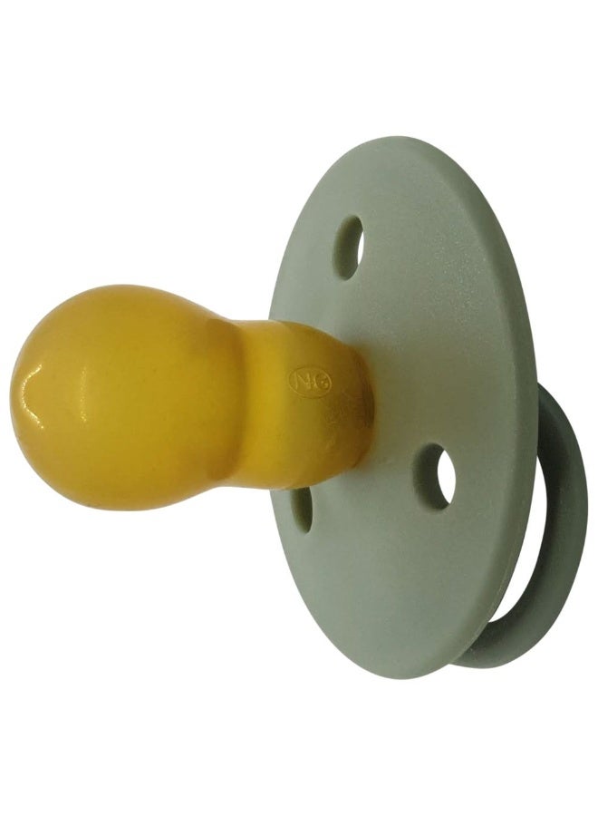 Mininor Pack of 2 Baby Round Pacifier Latex, 6 Months +, Willow Green - Image 3
