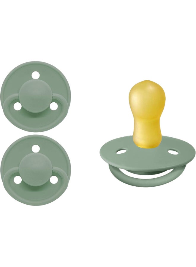 Mininor Pack of 2 Baby Round Pacifier Latex, 6 Months +, Willow Green - Image 4