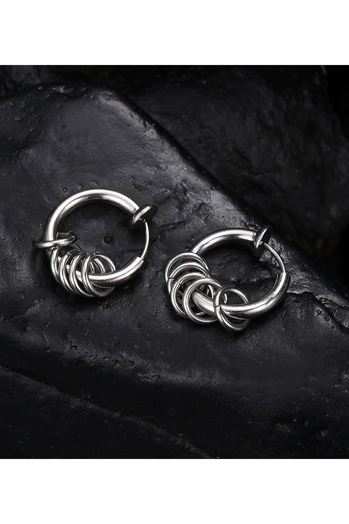 Goolsky Trendy Hoop Clip-On Earrings for Women – Summer INS Style Minimalist Round Design, No Piercing Ear Cuffs - Image 3