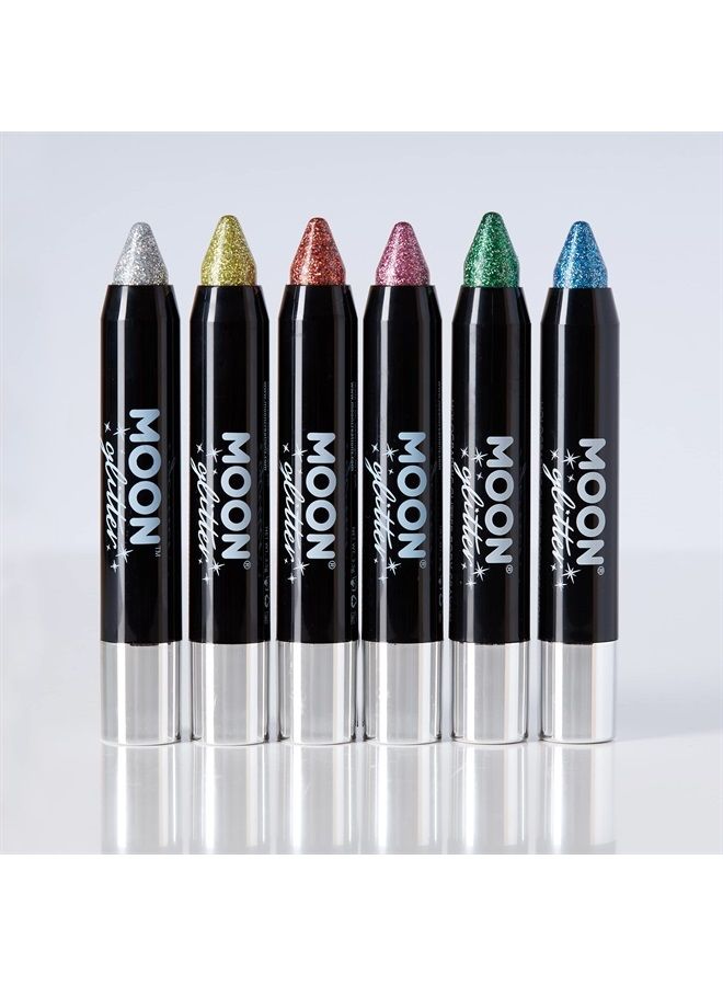 Moon Glitter Holographic Glitter Paint Stick/Body Crayon makeup for the Face & Body by Moon Glitter - 0.12oz - Set of 6 colours - Image 1