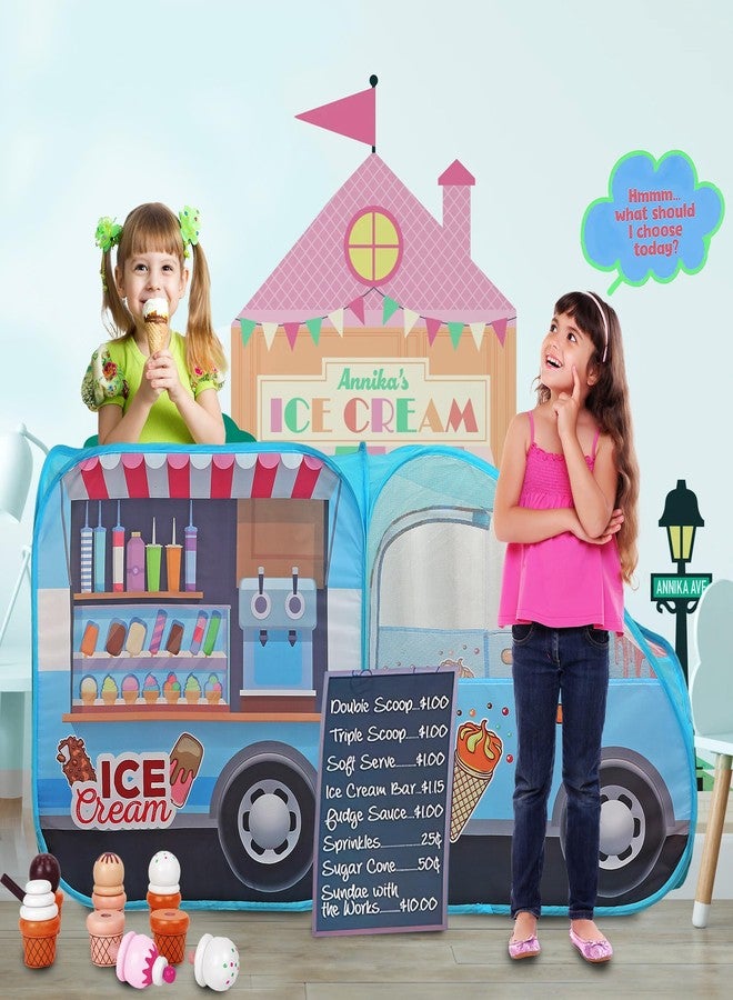 LimitlessFunN Ice Cream Truck Pop Up Kids Play Tent | Includes Carrying Case |, Children Indoor Icecream Playhouse for Boys, Toddlers, 25.6" D x 55" W x 29.5" H (Ice Cream) - Image 2