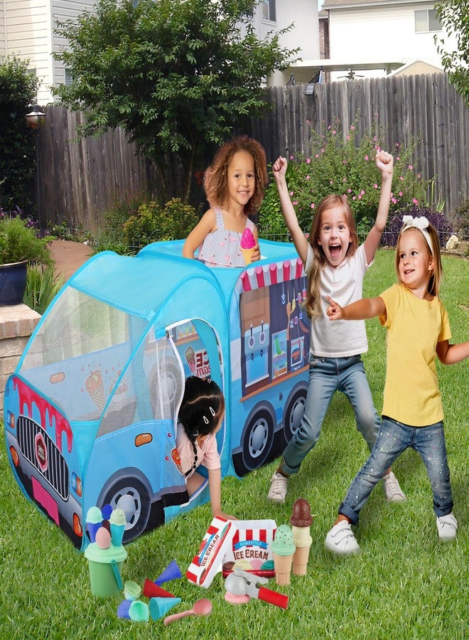 LimitlessFunN Ice Cream Truck Pop Up Kids Play Tent | Includes Carrying Case |, Children Indoor Icecream Playhouse for Boys, Toddlers, 25.6" D x 55" W x 29.5" H (Ice Cream) - Image 4