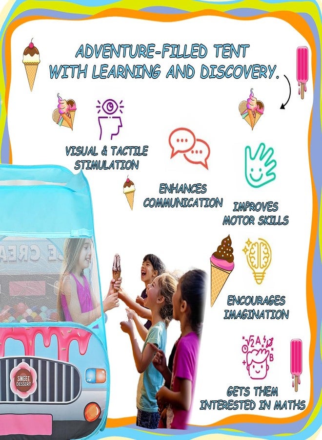 LimitlessFunN Ice Cream Truck Pop Up Kids Play Tent | Includes Carrying Case |, Children Indoor Icecream Playhouse for Boys, Toddlers, 25.6" D x 55" W x 29.5" H (Ice Cream) - Image 5