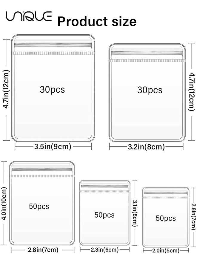 Unique 25 Pcs 5 Sizes Clear PVC Jewelry Bags - Plastic Transparent Jewelry Rings Earrings Packing Storage Pouch Anti Tarnish Zip Lock Bags for Holding Jewelries (Clear/5 Szies Mixed) - Image 2