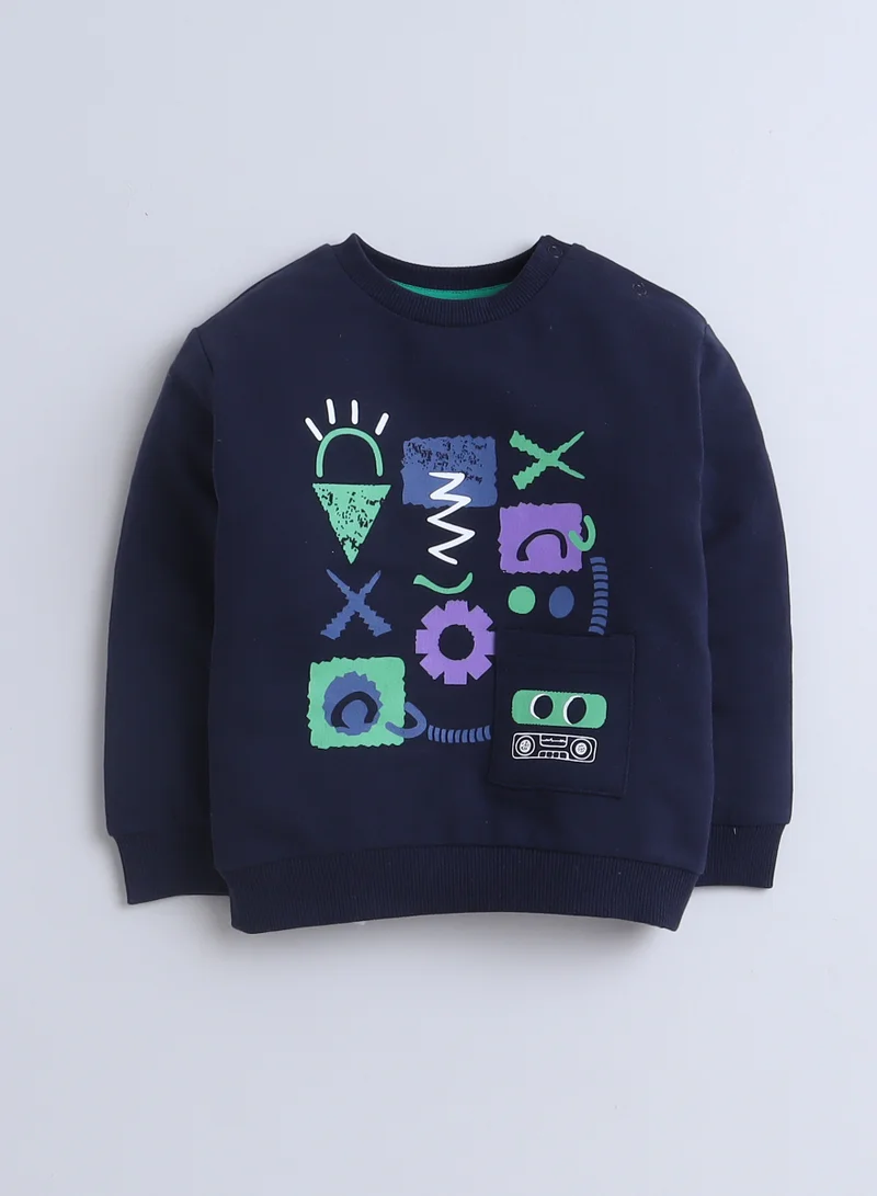victor and jane Boys' 2-Piece Set - Sweatshirt and Jogger Set -Navy
