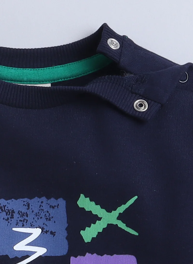 victor and jane Boys' 2-Piece Set - Sweatshirt and Jogger Set -Navy