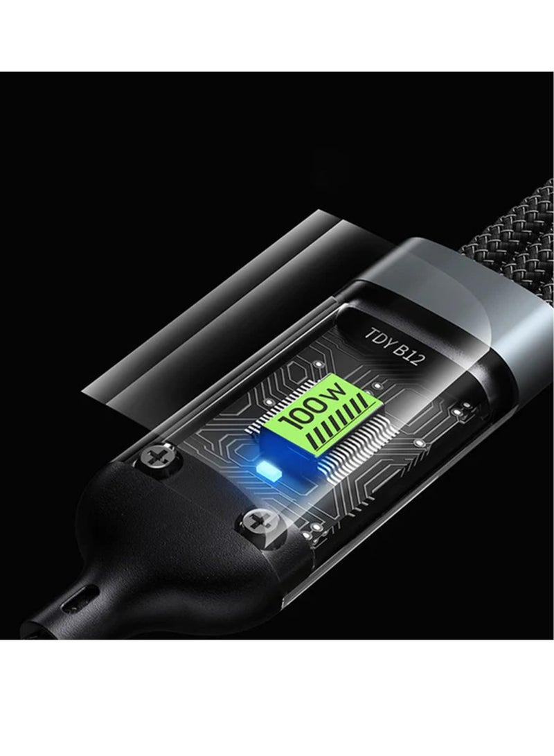 Excefore Multi Charging Cable, Transparent Luminous Multi Charger Cable, Universal 3 in 1 Multiple USB Cable Fast Charging Cord, with Type-C, Micro USB and IP Port for Cell Phones and More (2 Pack) - Image 4