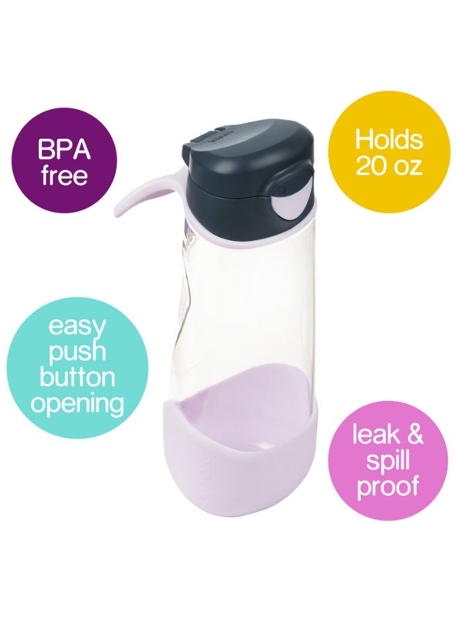 b.box زجاجة مياه وشرب رياضية مع فوهة، زجاجة سهلة الإمساك وغطاء مانع للتسرب، تصميم حديث مناسب للأطفال، مائل واشرب، 600 مل/20 - Image 2