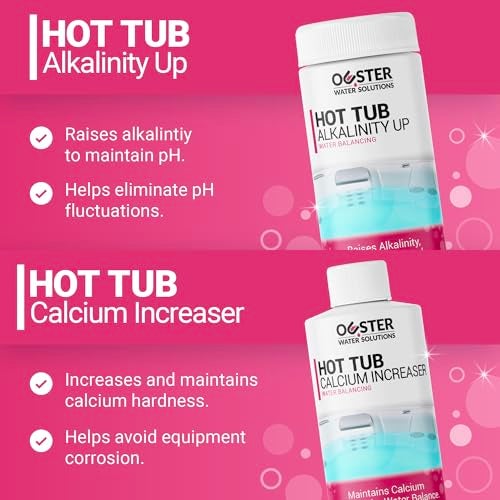 Bio Ouster Hot Tub Water Balancing Kit – Spa pH Up, pH Down, Alkalinity Increaser, Calcium Hardness Increaser & Test Strips – Spa Chemicals Starter Kit for Inflatable & Acrylic Hot Tubs – Made in USA - Image 4