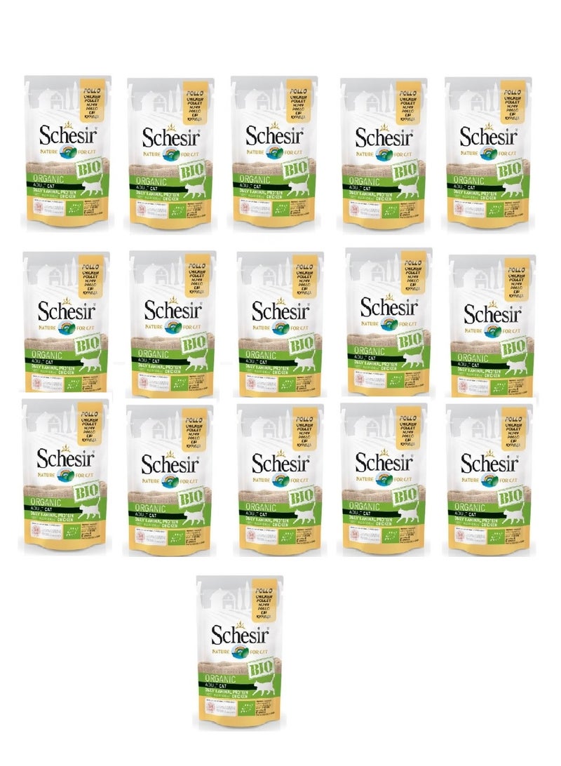 Schesir 16PC Bio Chicken For Cats 85g - Image 1