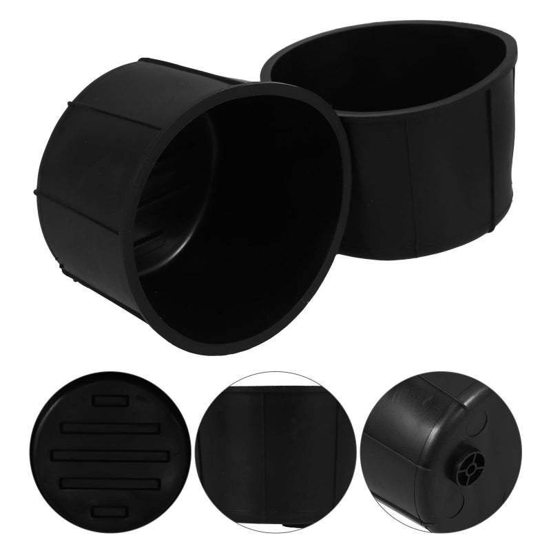 Black Rubber Cup Holder Liner Insert 2Pcs for Ford F150 2009 2014 Rear Center Console Replacement - Image 3