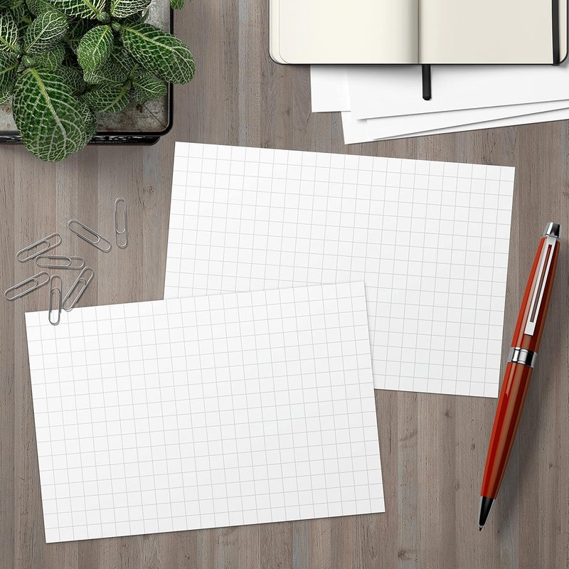 321Done Grid Index Cards (Set of 50) 4" x 6", Graph-Ruled 0.25" Double-Sided, Thick Cardstock, Made in The USA, White - Image 3