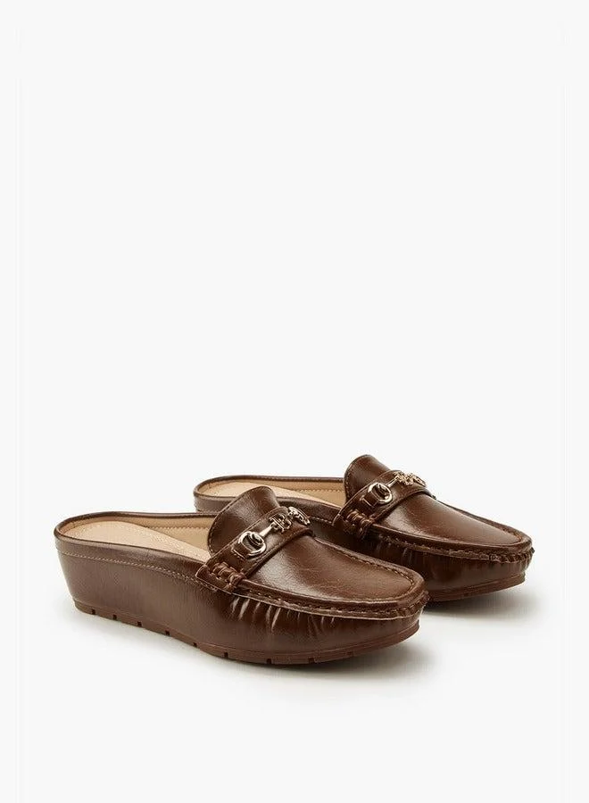 Flora Bella By Shoexpress Horsebit Detail Slip-On Mules