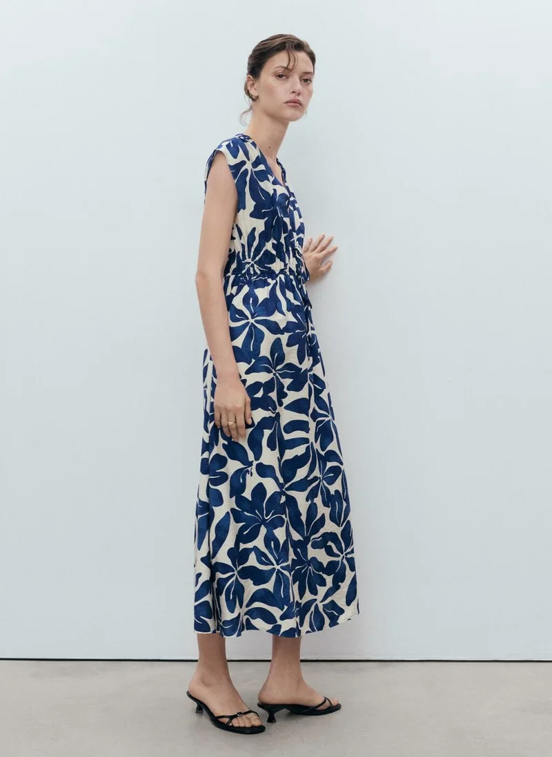 MANGO Long printed dress